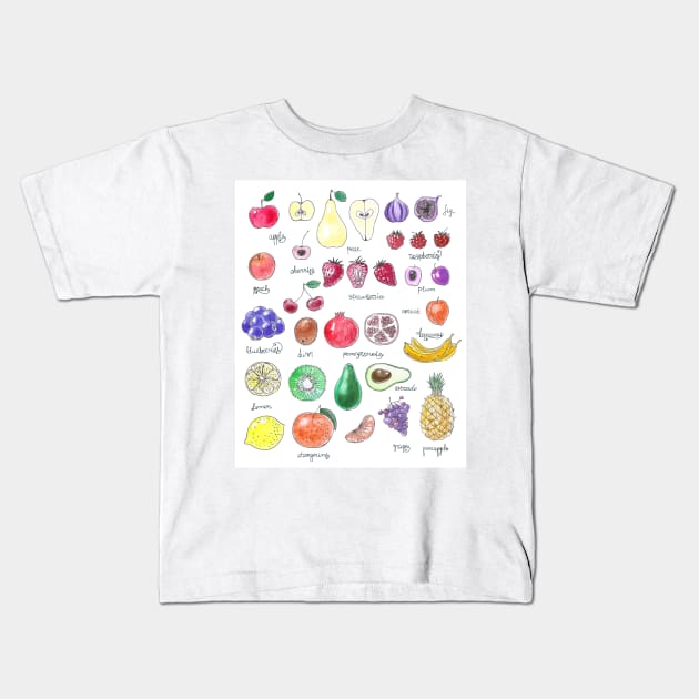 Fruits Kids T-Shirt by katerinamk